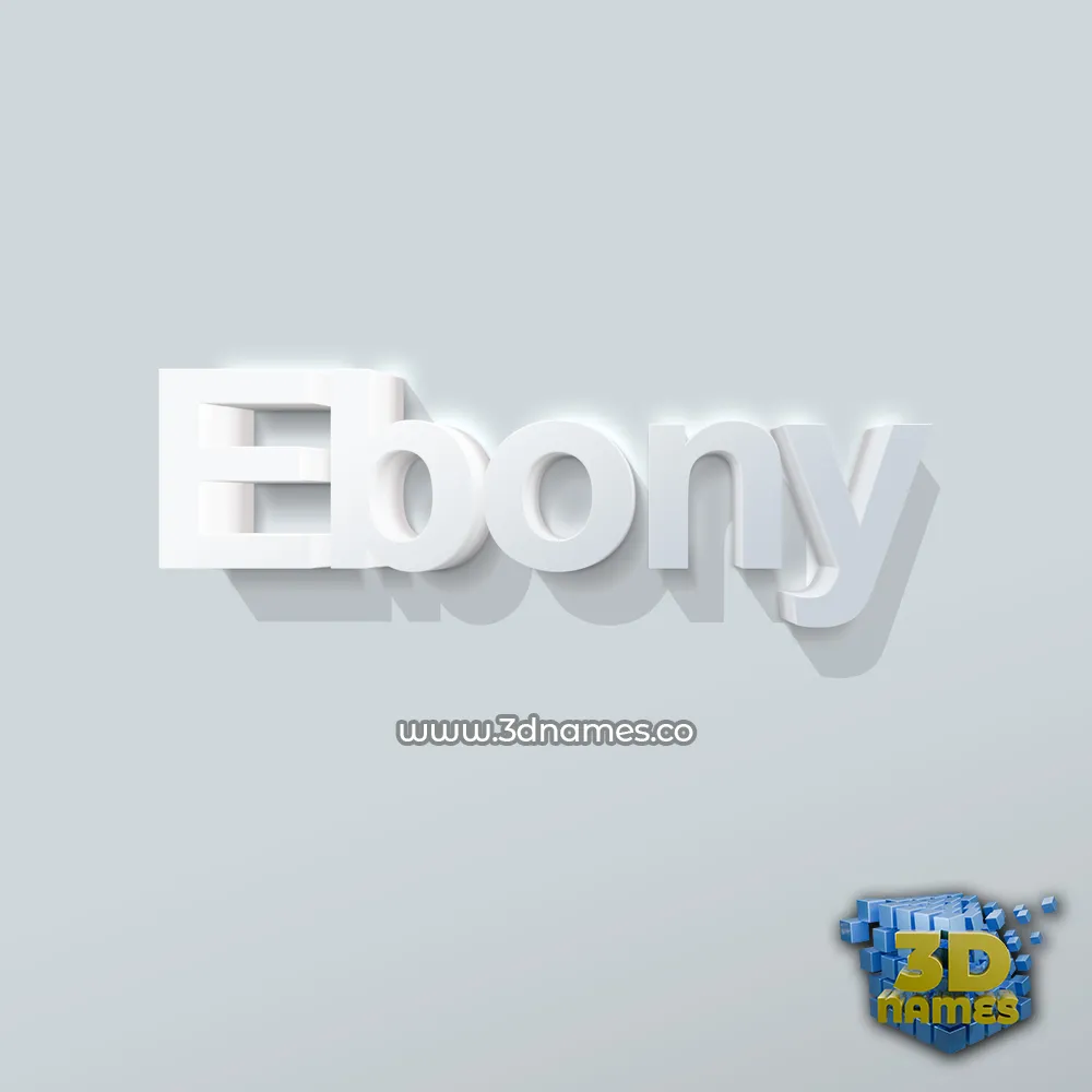 ebony in Clean White style - 3D name wallpaper