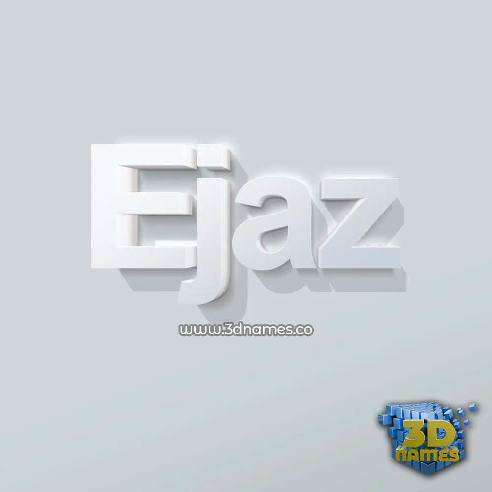ejaz in Clean White style - 3D name wallpaper