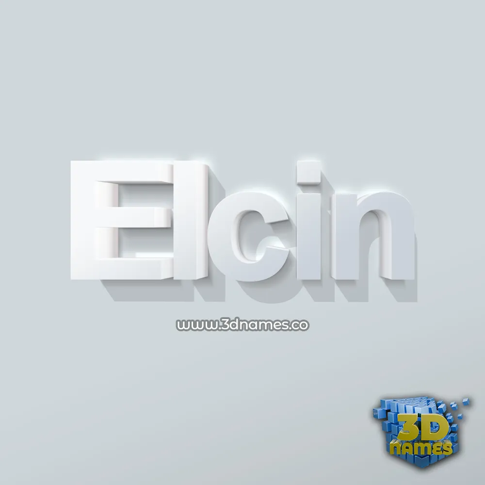 elcin in Clean White style - 3D name wallpaper