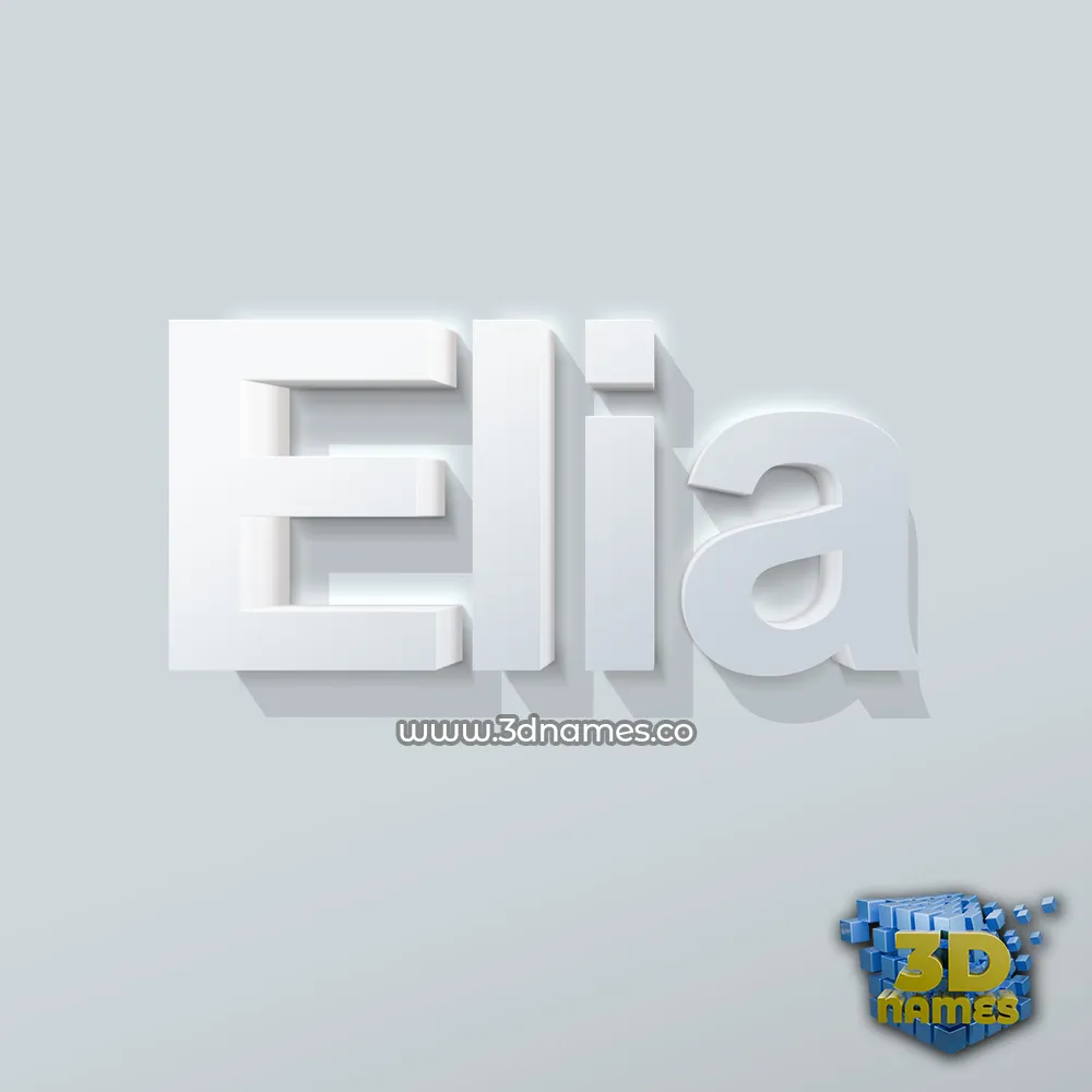 elia in Clean White style - 3D name wallpaper
