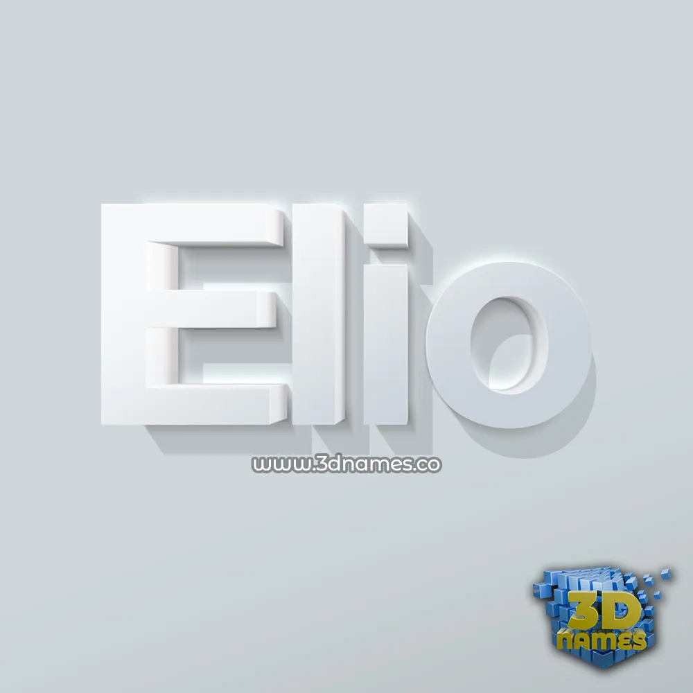 elio in Clean White style - 3D name wallpaper