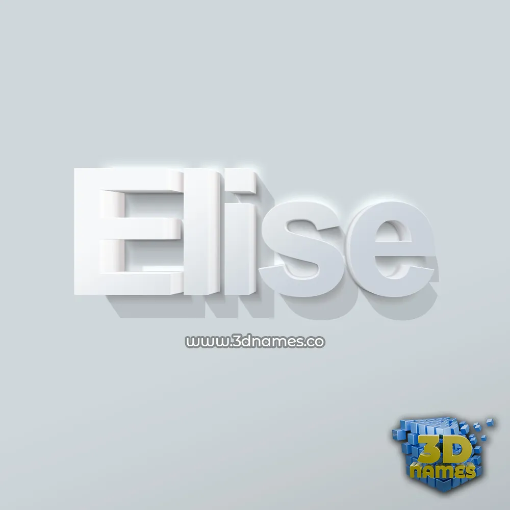 elise in Clean White style - 3D name wallpaper