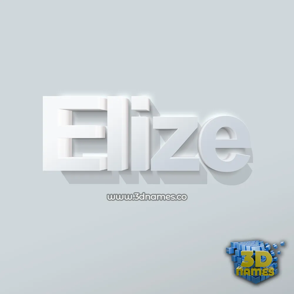 elize in Clean White style - 3D name wallpaper