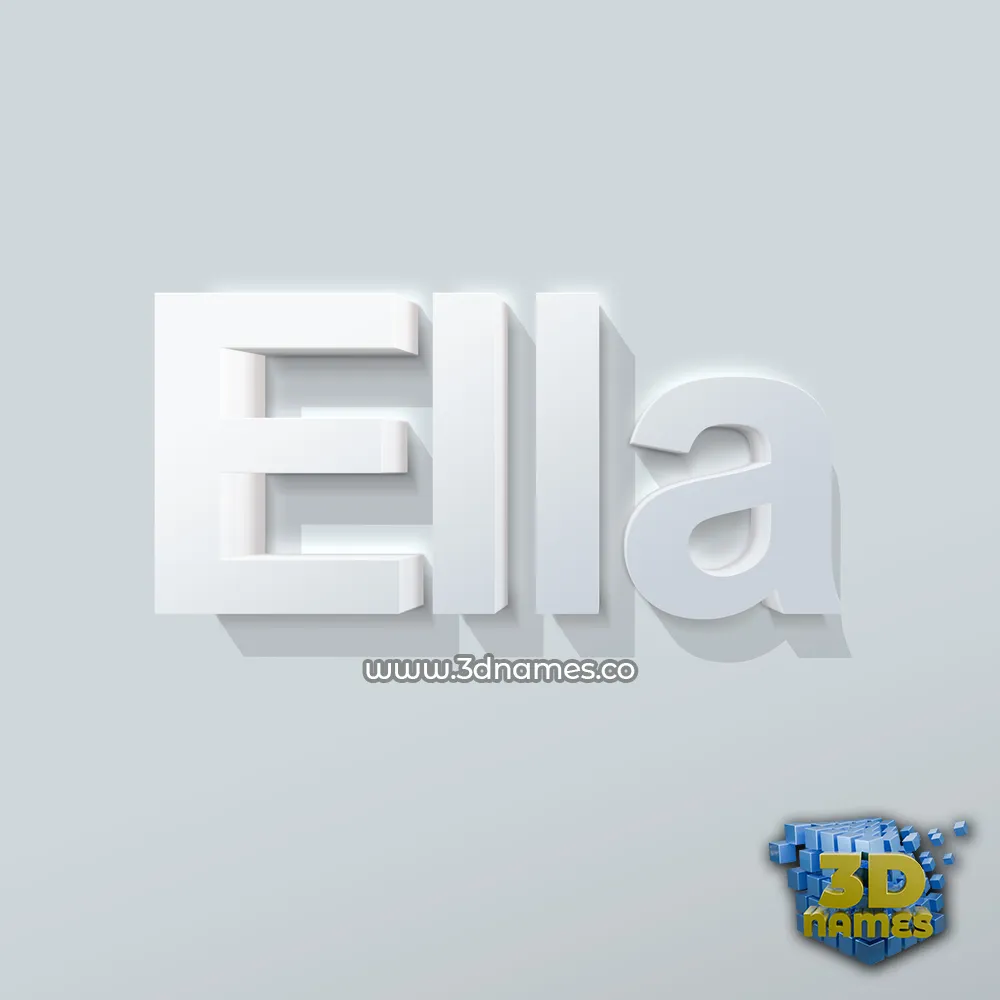 ella in Clean White style - 3D name wallpaper