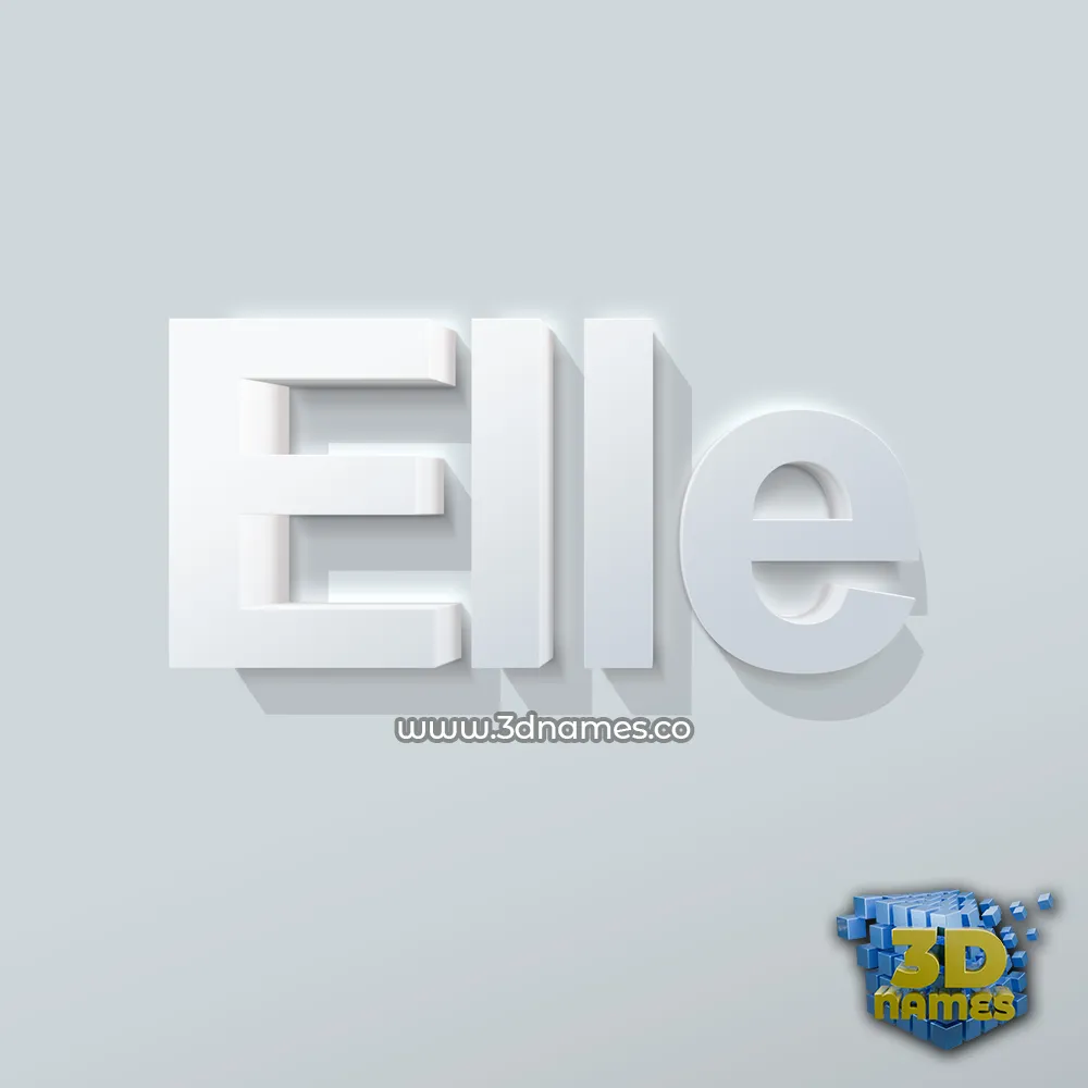 elle in Clean White style - 3D name wallpaper