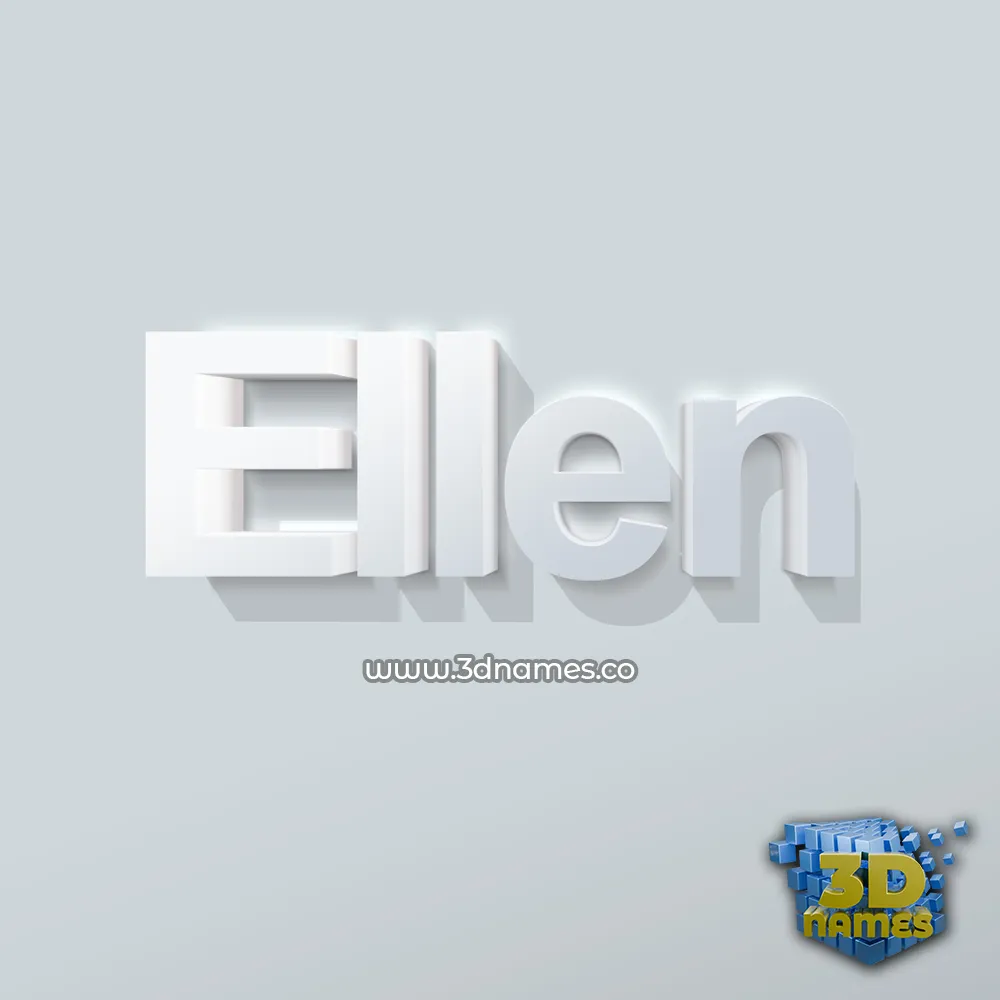 ellen in Clean White style - 3D name wallpaper