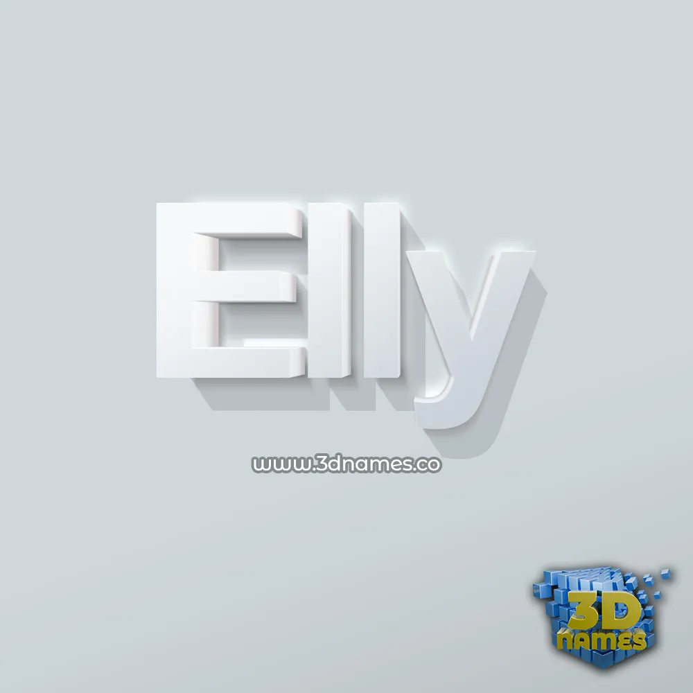 elly in Clean White style - 3D name wallpaper