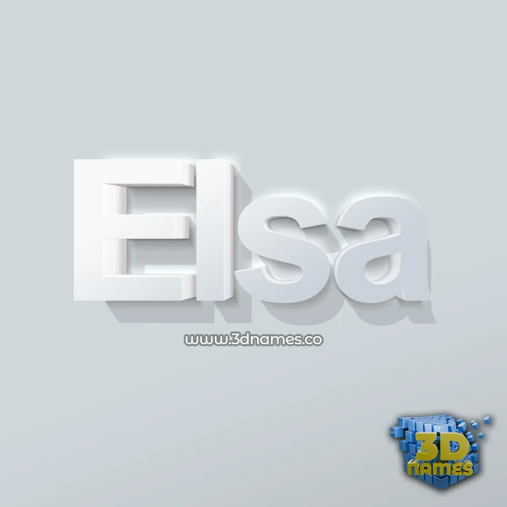 elsa in Clean White style - 3D name wallpaper