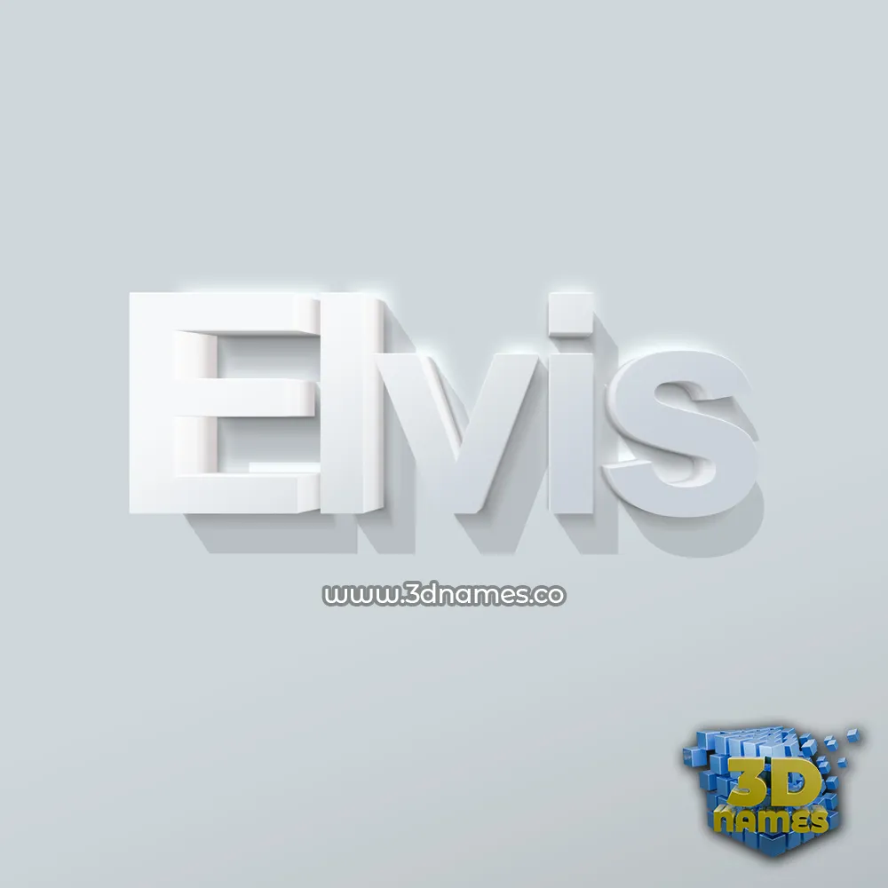 elvis in Clean White style - 3D name wallpaper