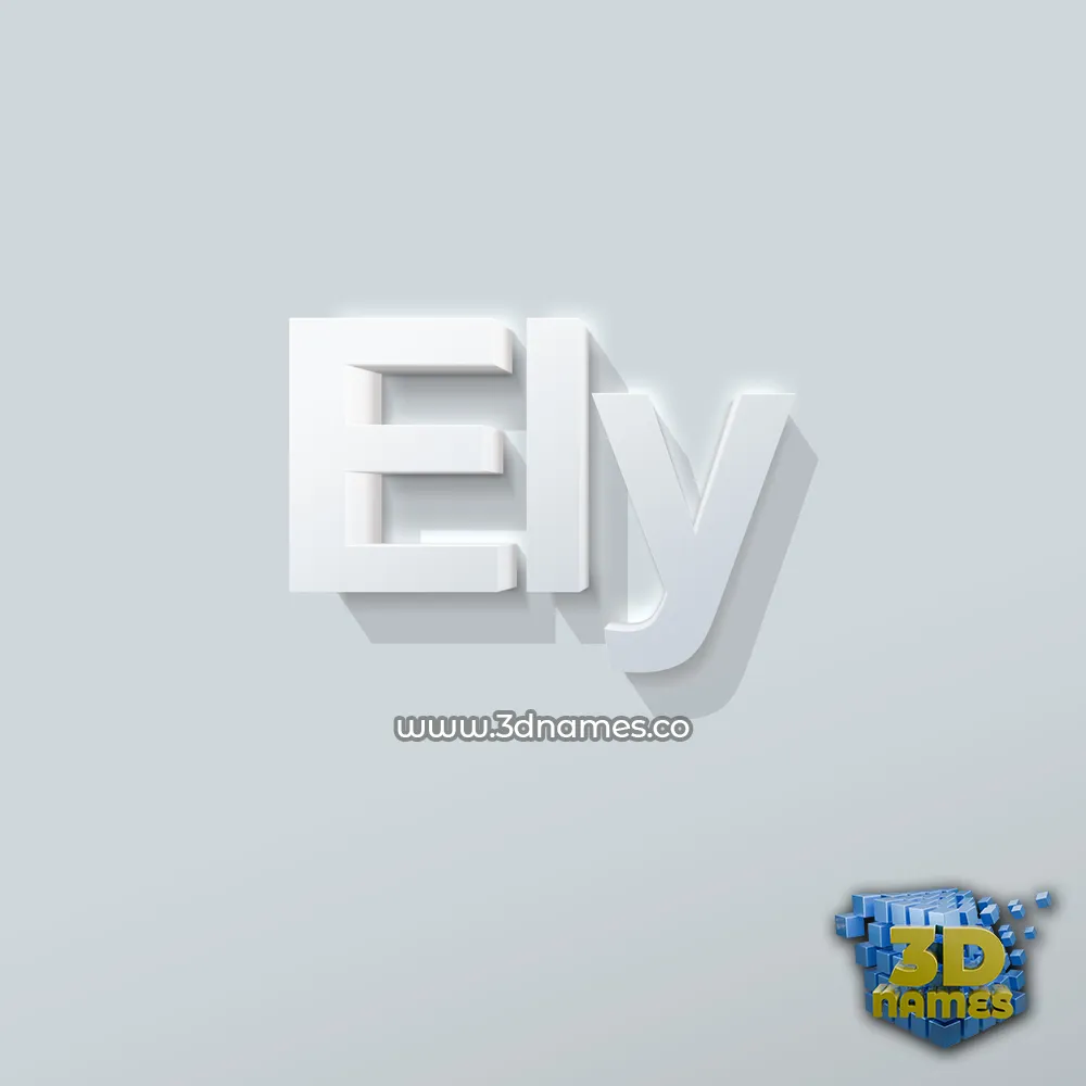 ely in Clean White style - 3D name wallpaper