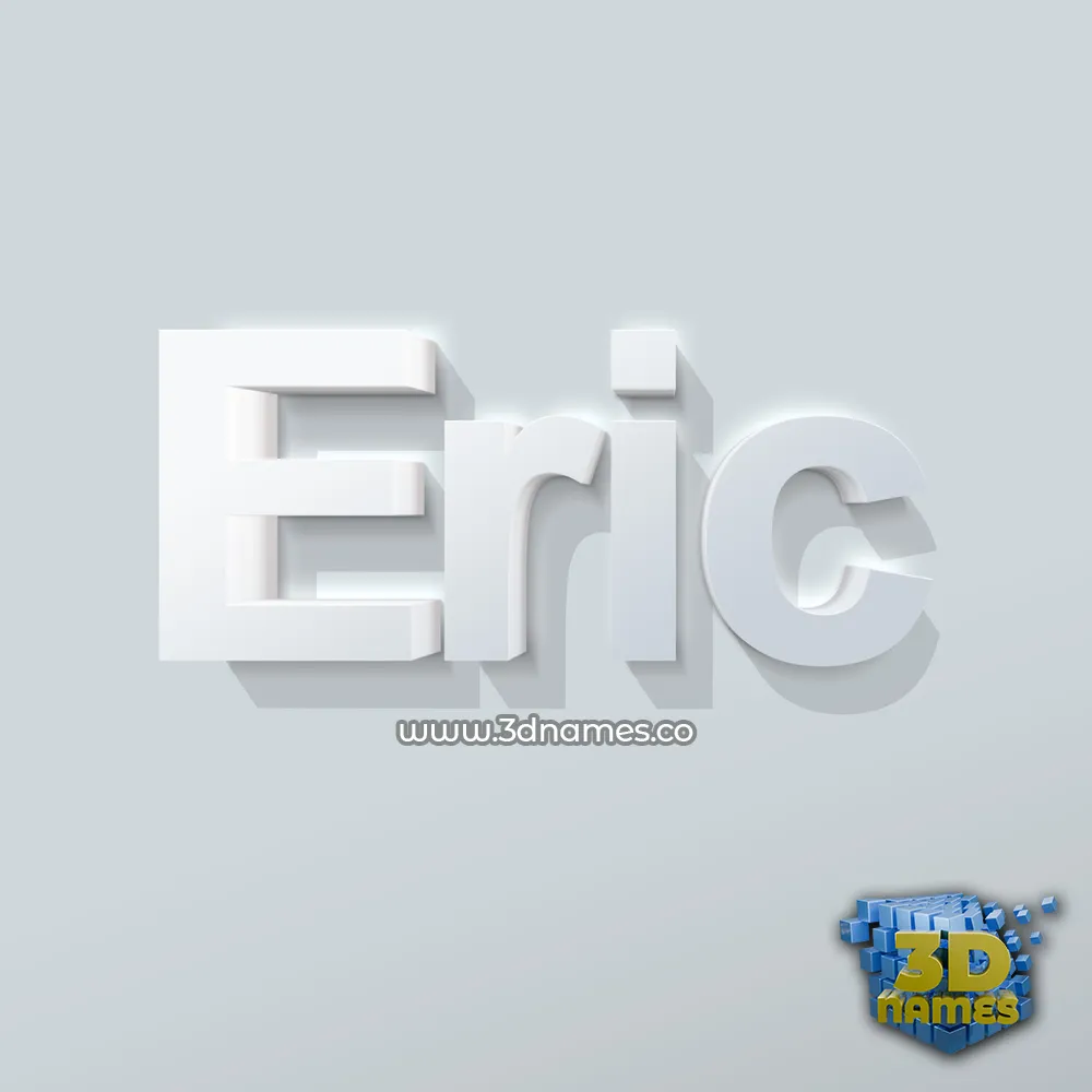 eric in Clean White style - 3D name wallpaper