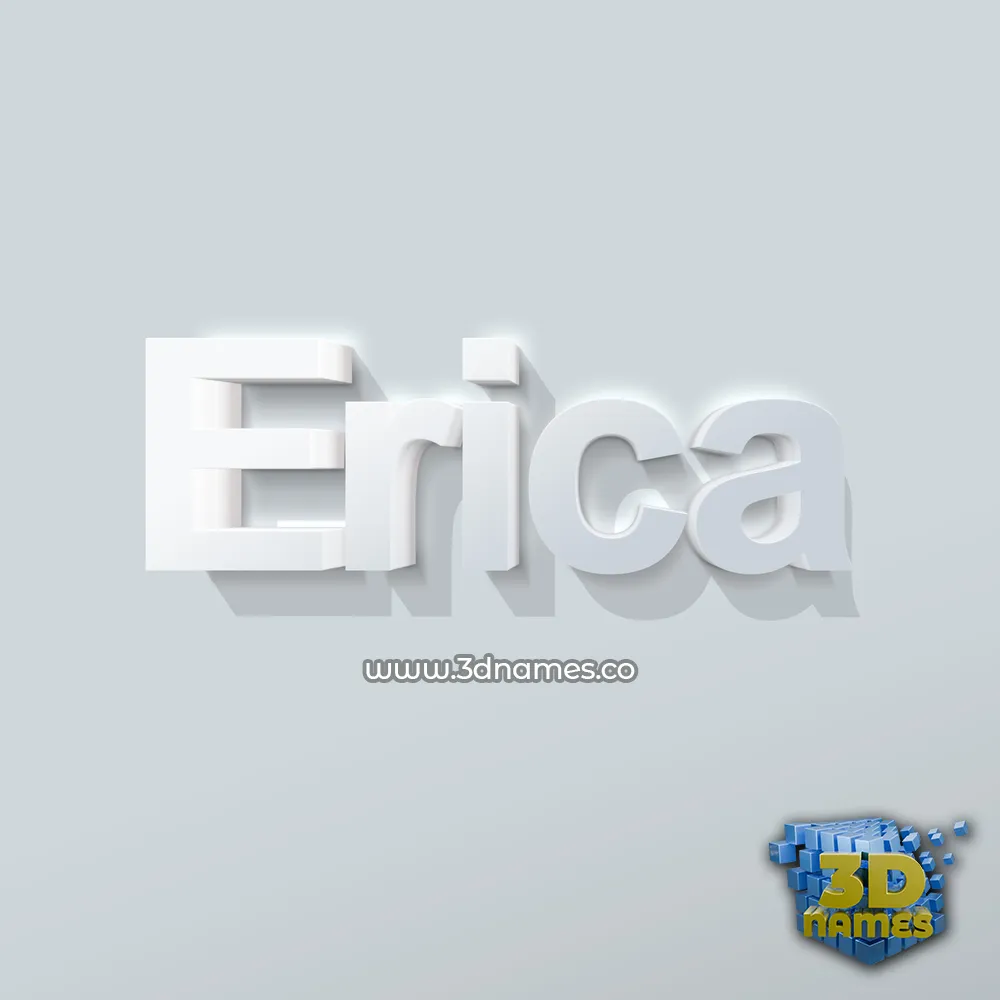 erica in Clean White style - 3D name wallpaper