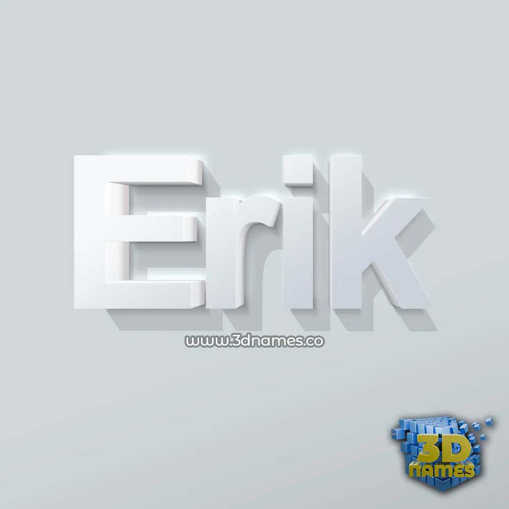 erik in Clean White style - 3D name wallpaper