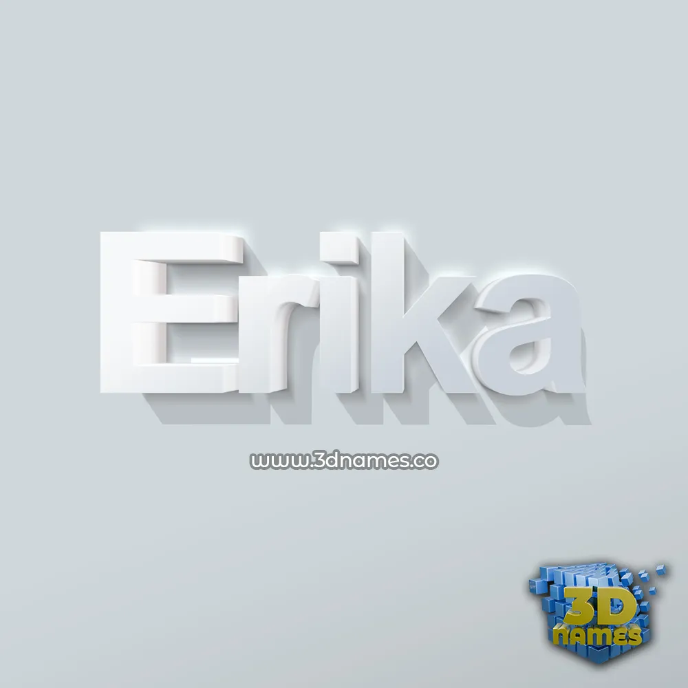 erika in Clean White style - 3D name wallpaper