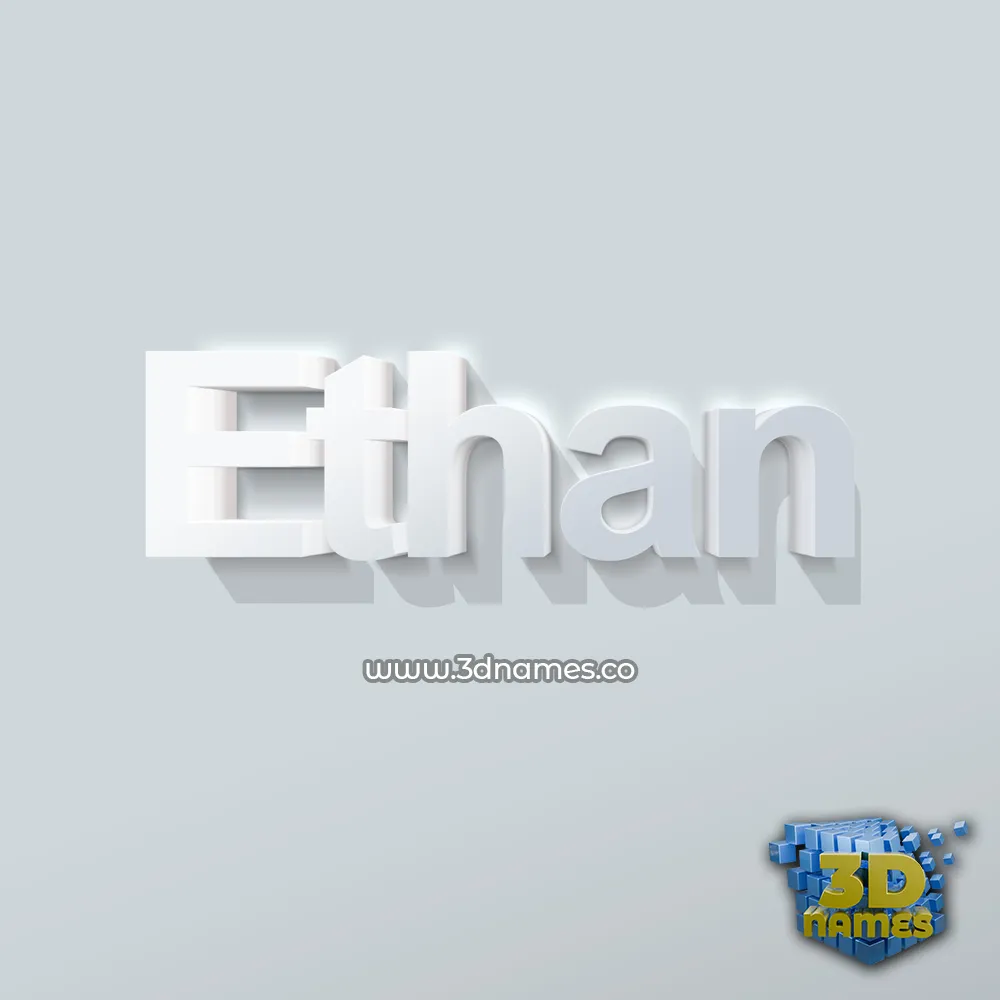 ethan in Clean White style - 3D name wallpaper