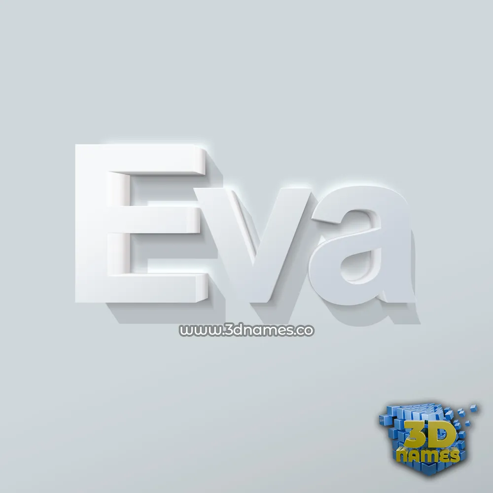 eva in Clean White style - 3D name wallpaper