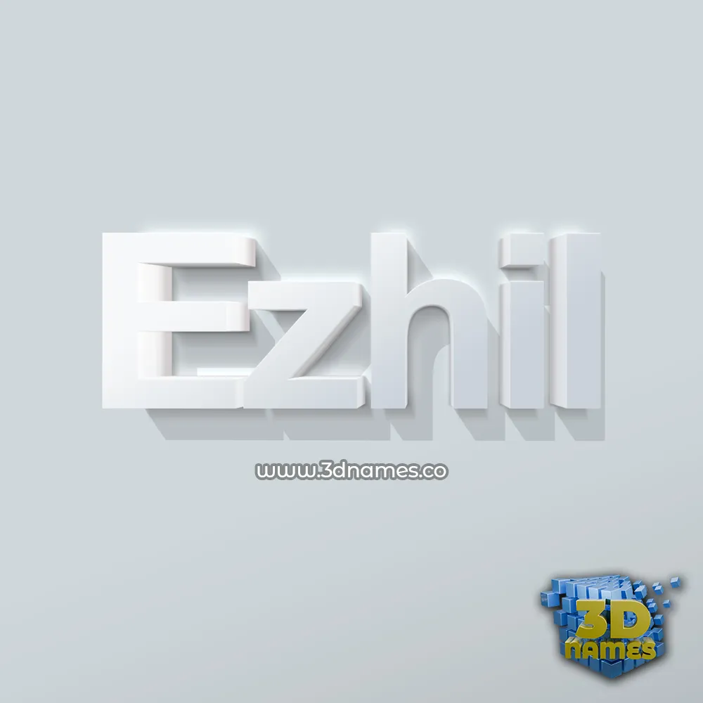 ezhil in Clean White style - 3D name wallpaper