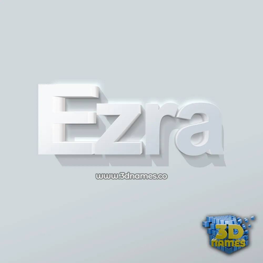 ezra in Clean White style - 3D name wallpaper