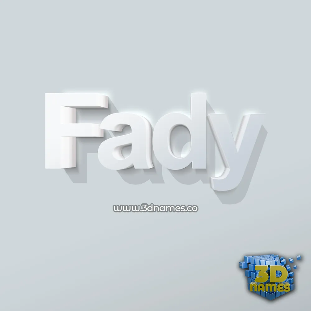 fady in Clean White style - 3D name wallpaper