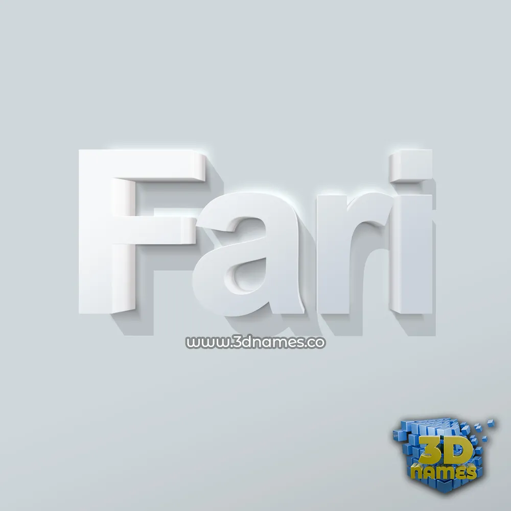 fari in Clean White style - 3D name wallpaper