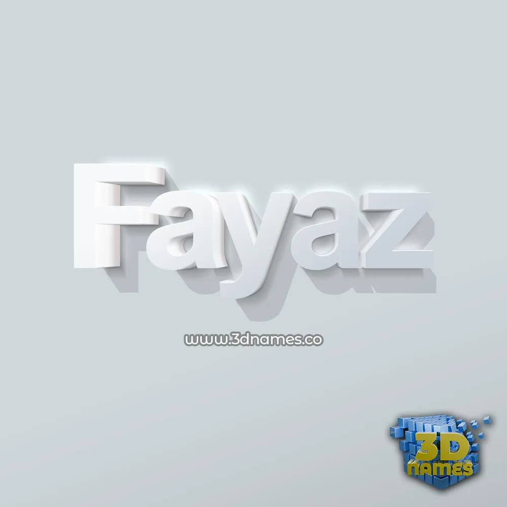 fayaz in Clean White style - 3D name wallpaper