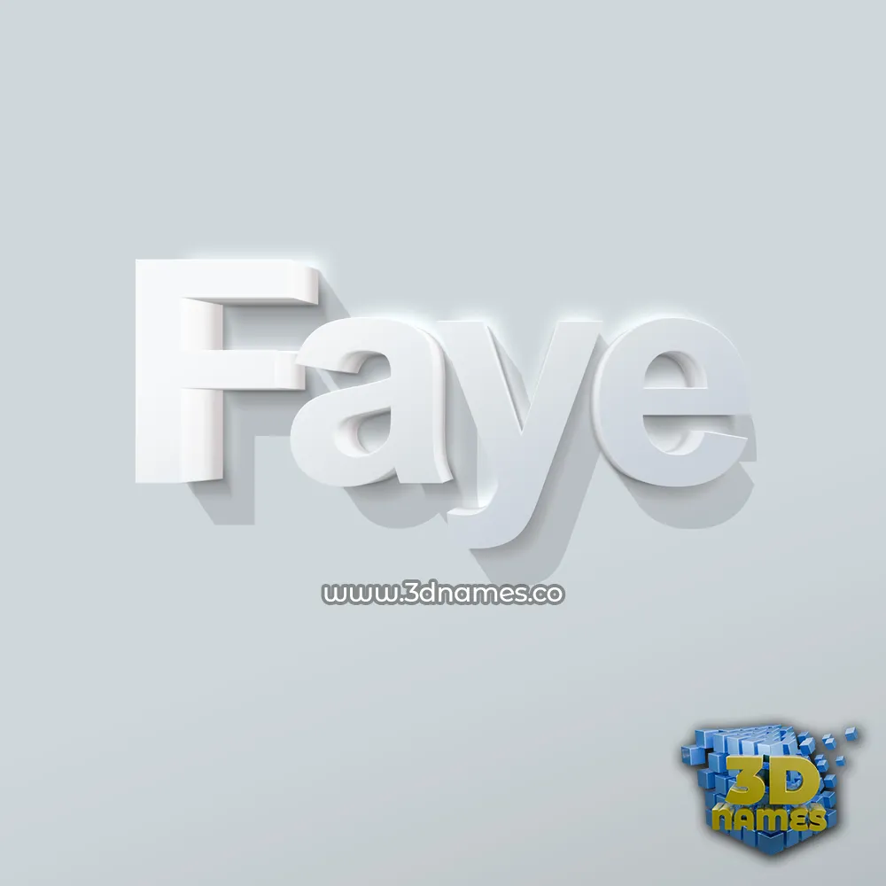 faye in Clean White style - 3D name wallpaper