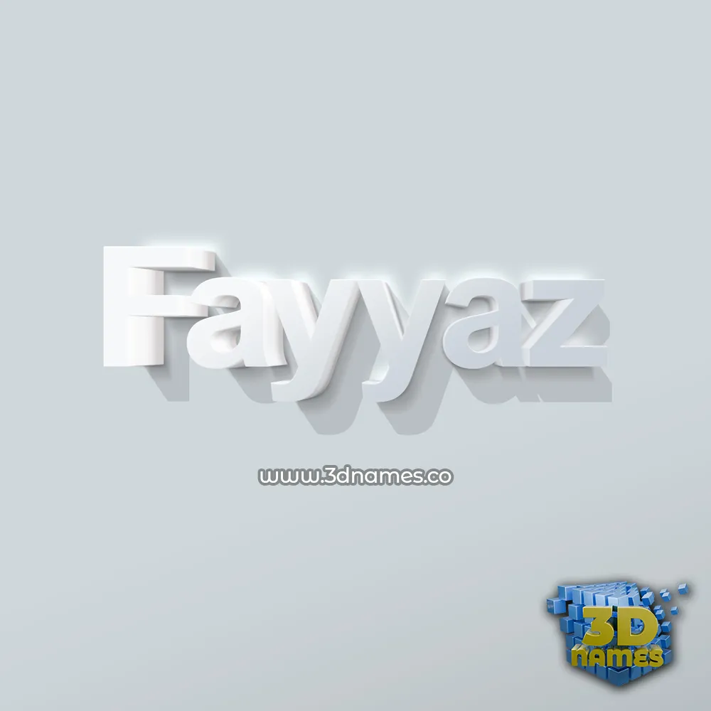 fayyaz in Clean White style - 3D name wallpaper