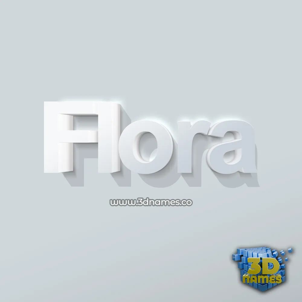 flora in Clean White style - 3D name wallpaper