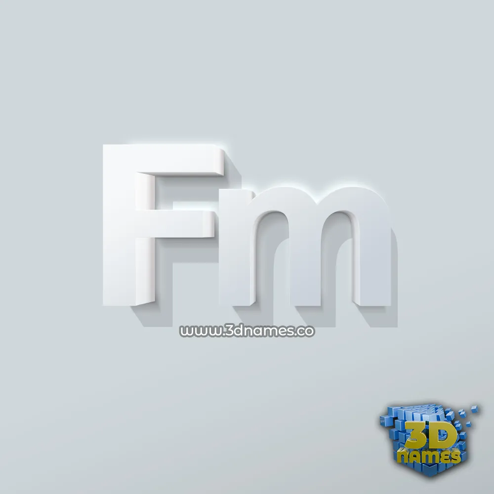 fm in Clean White style - 3D name wallpaper