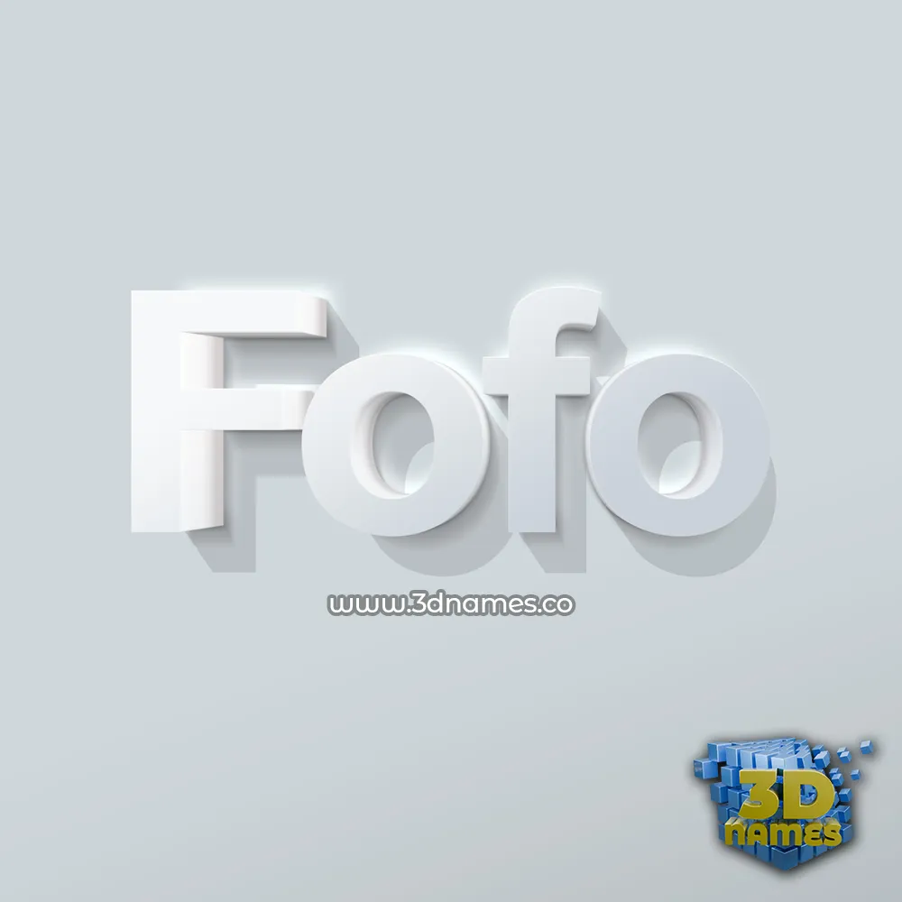 fofo in Clean White style - 3D name wallpaper