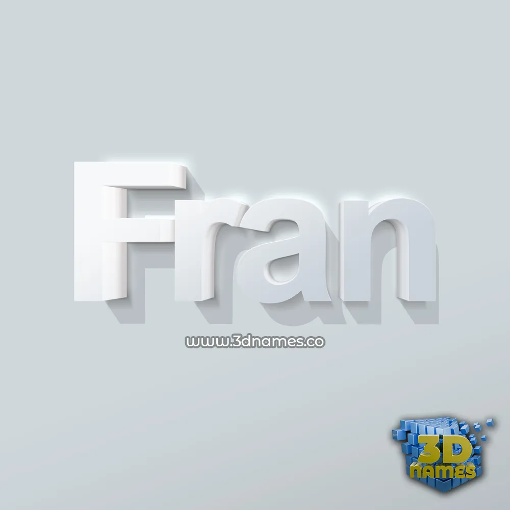 fran in Clean White style - 3D name wallpaper