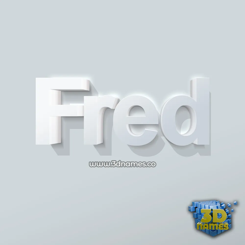 fred in Clean White style - 3D name wallpaper