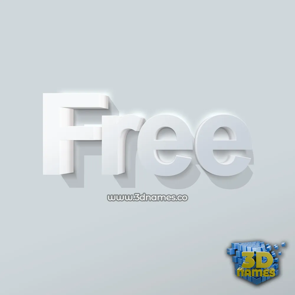 free in Clean White style - 3D name wallpaper