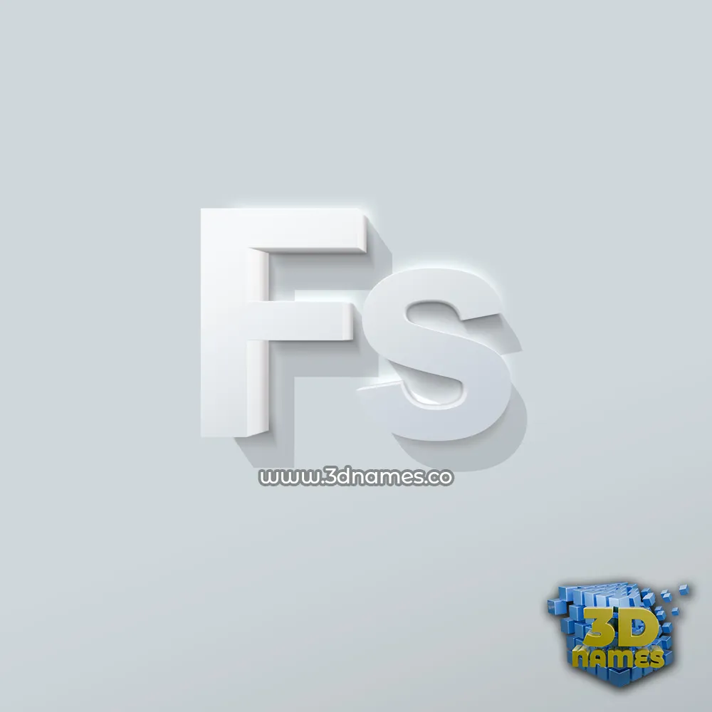 fs in Clean White style - 3D name wallpaper