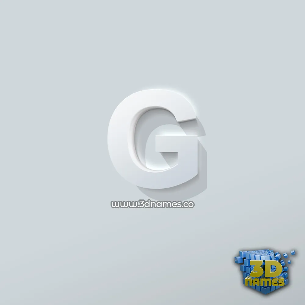 g in Clean White style - 3D name wallpaper