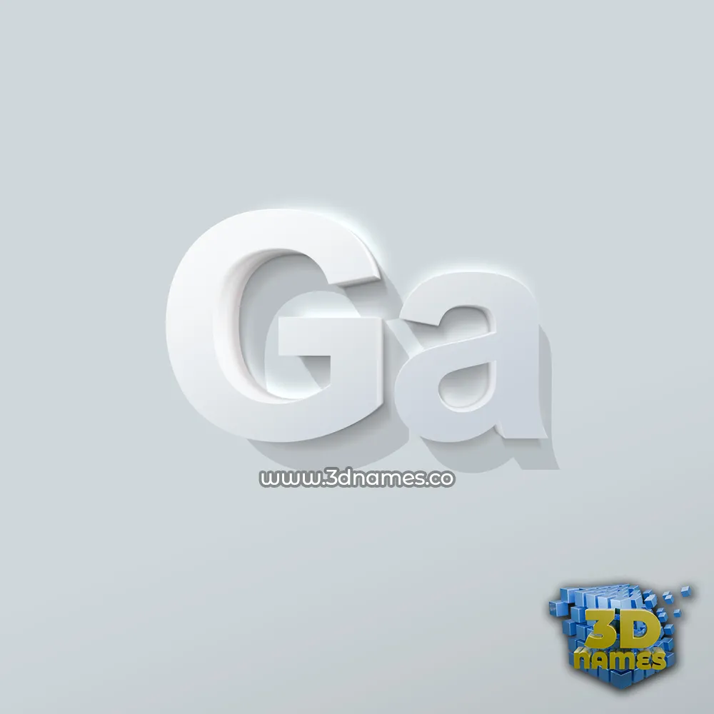 ga in Clean White style - 3D name wallpaper