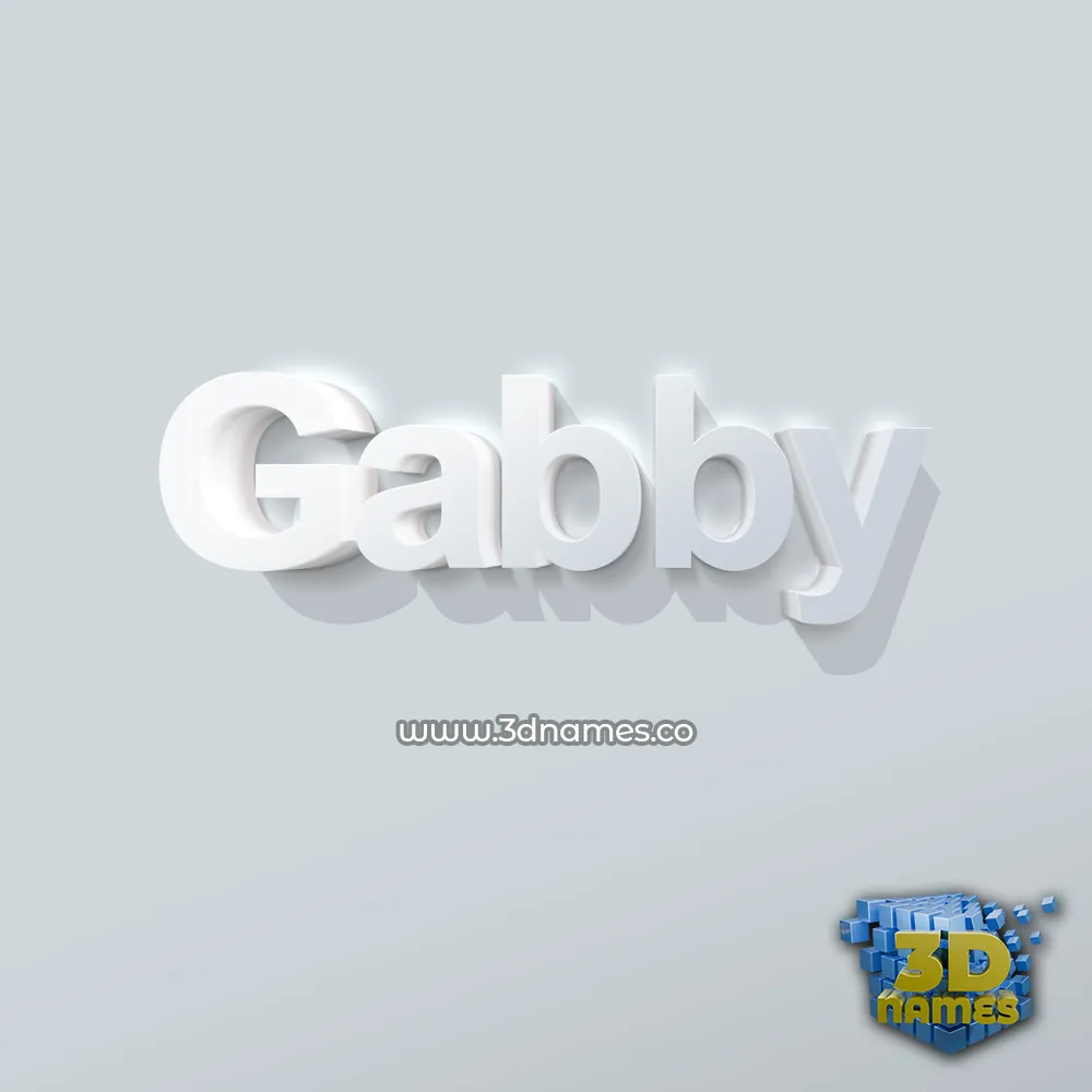 gabby in Clean White style - 3D name wallpaper