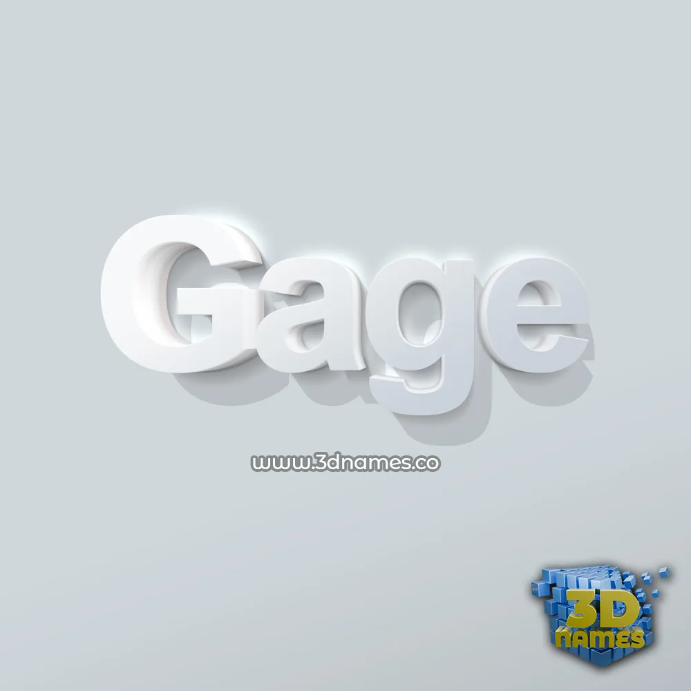 gage in Clean White style - 3D name wallpaper