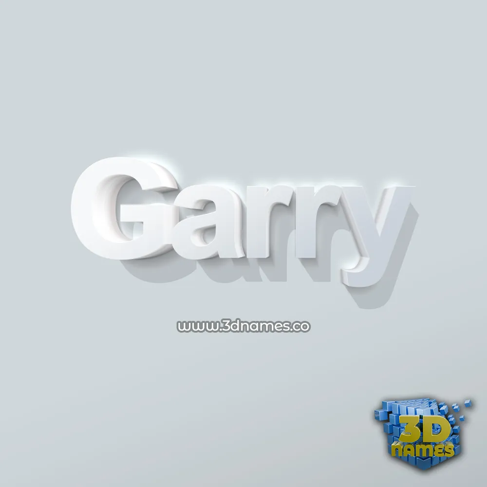 garry in Clean White style - 3D name wallpaper