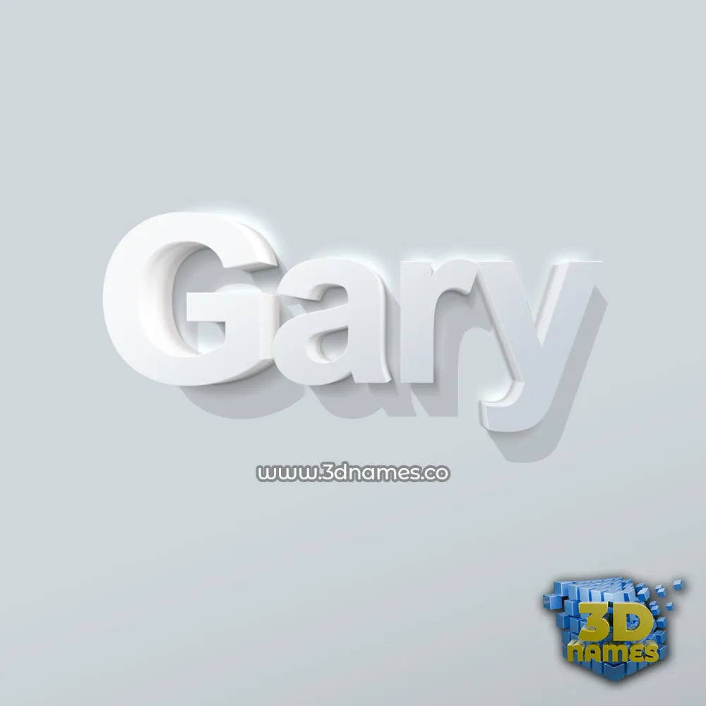 gary in Clean White style - 3D name wallpaper