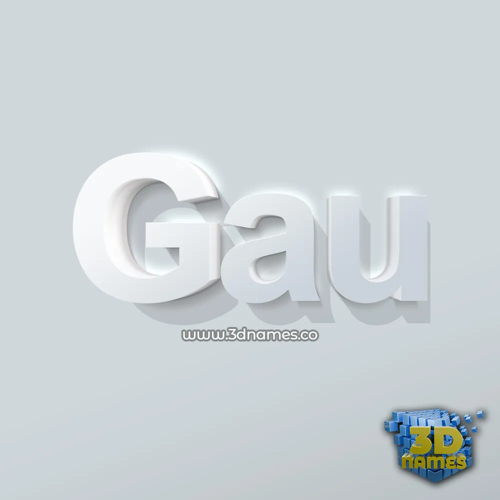 gau in Clean White style - 3D name wallpaper