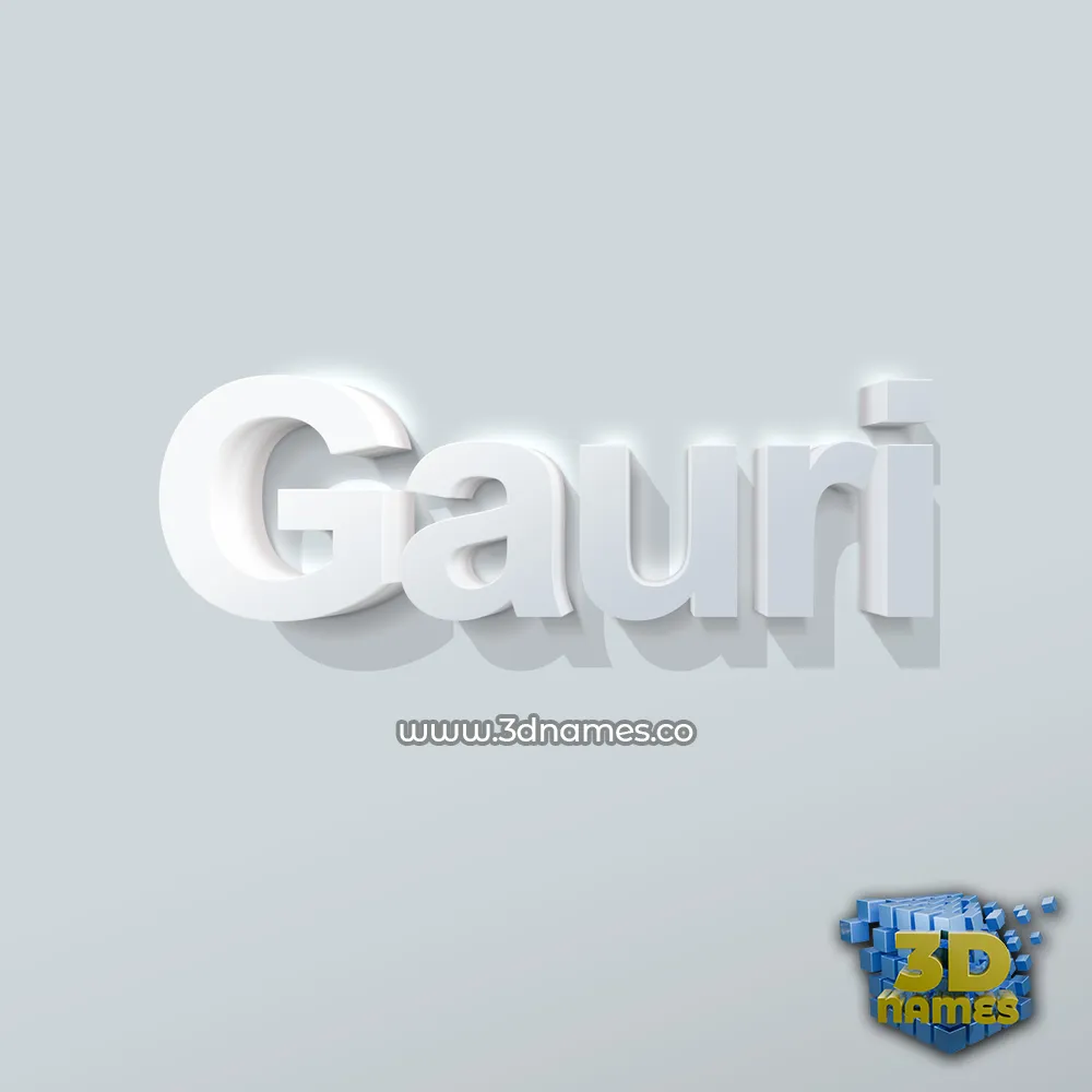 gauri in Clean White style - 3D name wallpaper