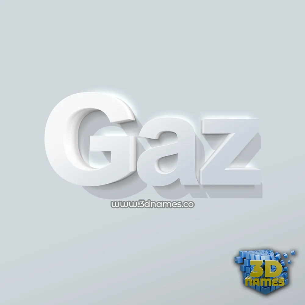 gaz in Clean White style - 3D name wallpaper