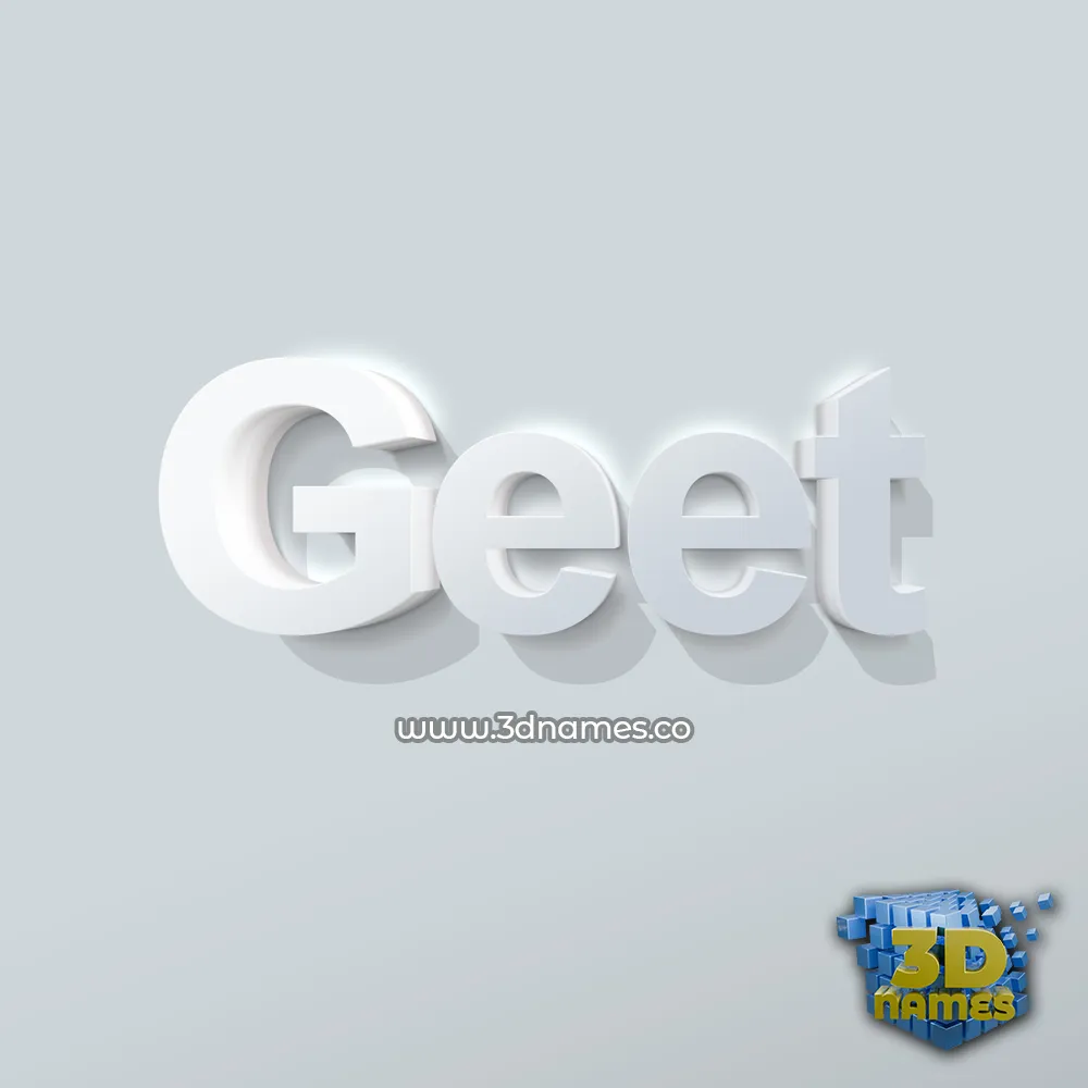 geet in Clean White style - 3D name wallpaper