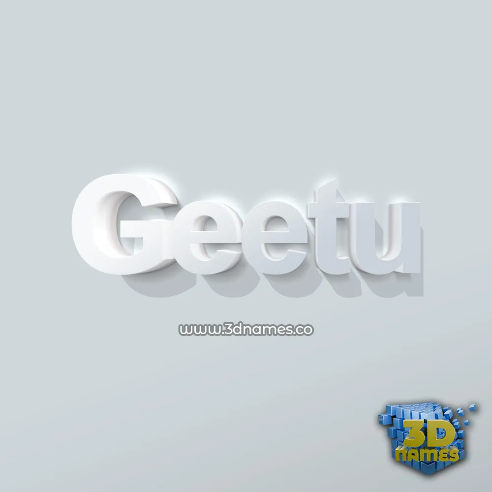 geetu in Clean White style - 3D name wallpaper