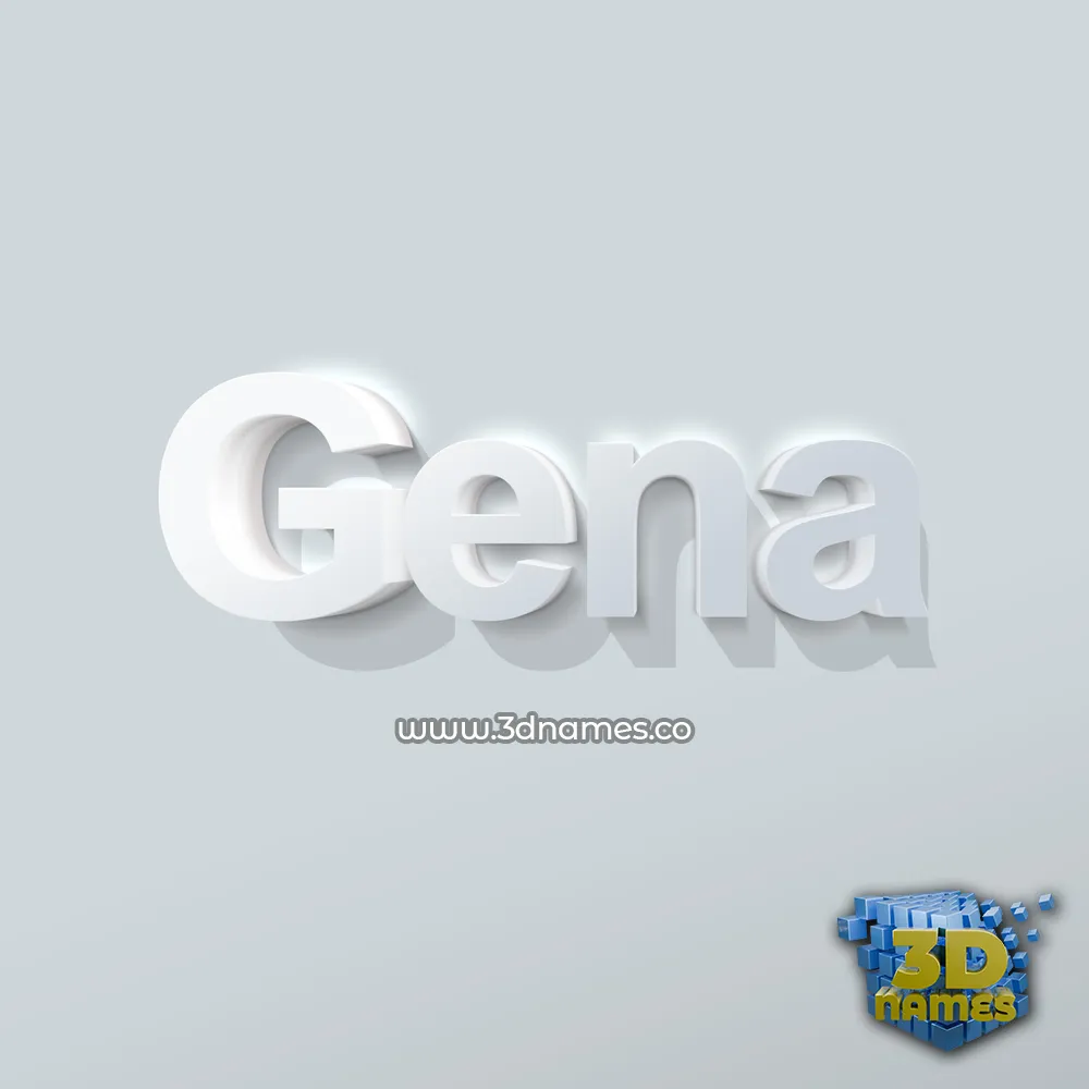 gena in Clean White style - 3D name wallpaper