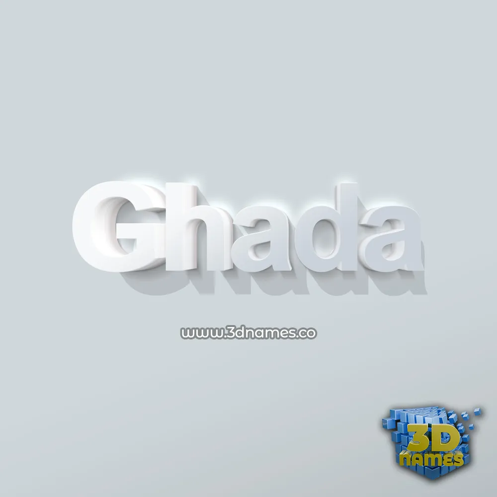ghada in Clean White style - 3D name wallpaper