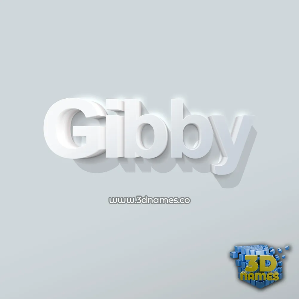 gibby in Clean White style - 3D name wallpaper