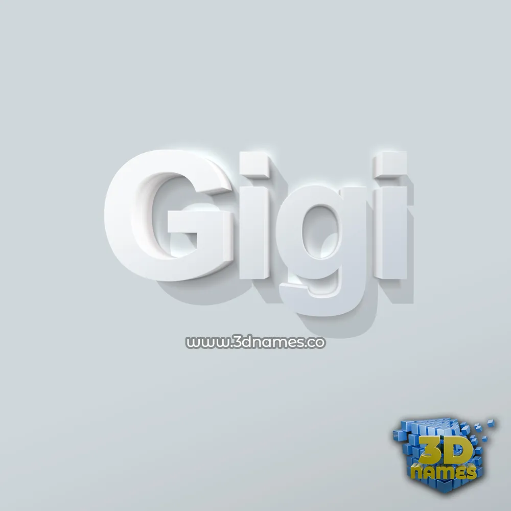 gigi in Clean White style - 3D name wallpaper