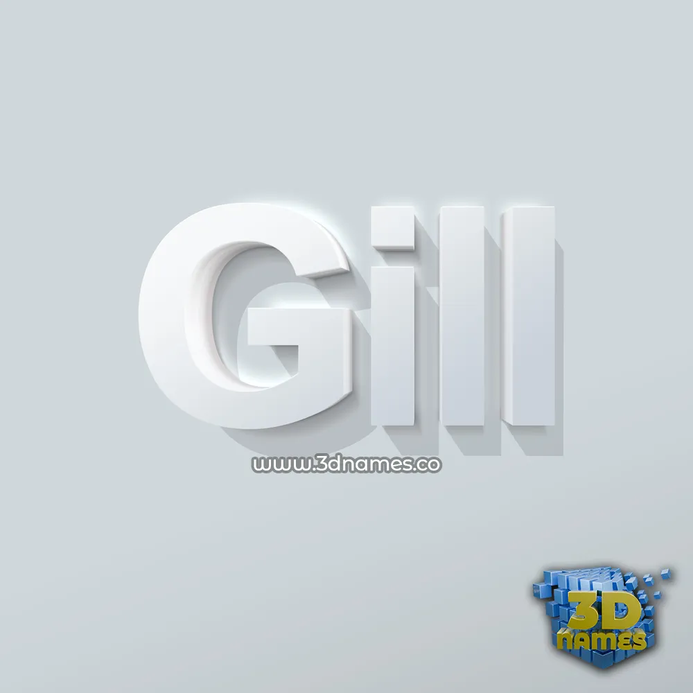 gill in Clean White style - 3D name wallpaper